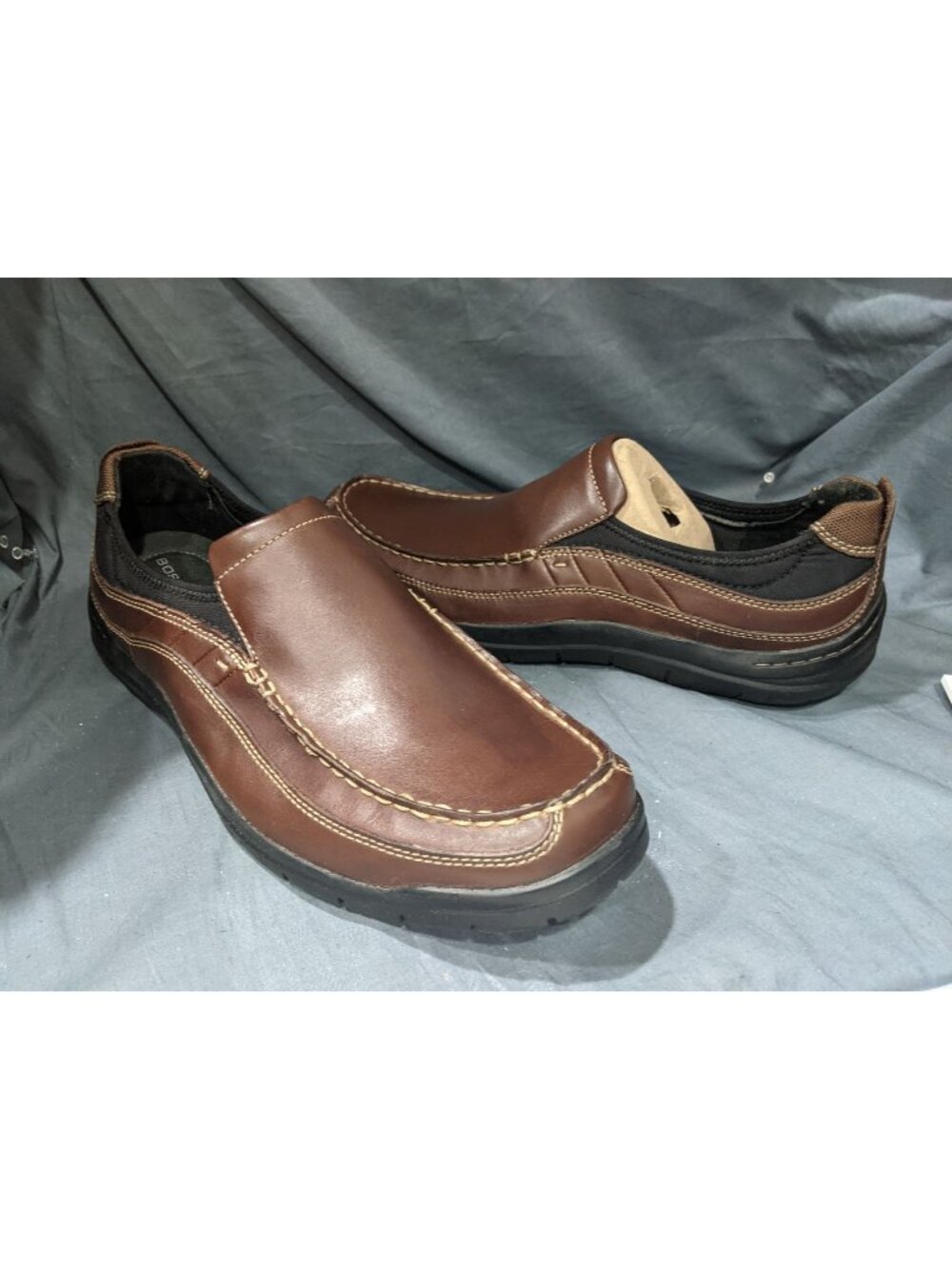 Bostonian Men's Kongo Excel Slip On Shoes Leather Brown Size 10 WIDE NEW IN BOX!